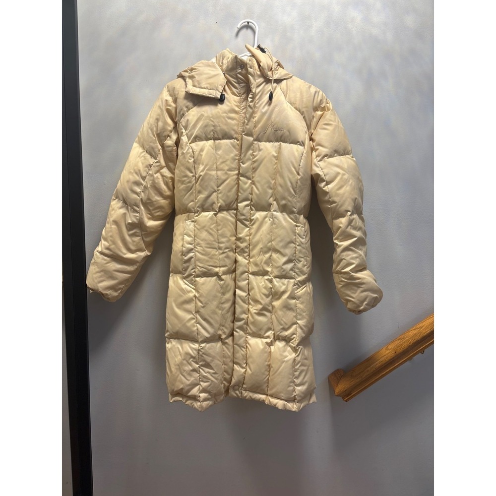 The North Face Makalu Womens Long Puffer Coat With Hood Beige size 3